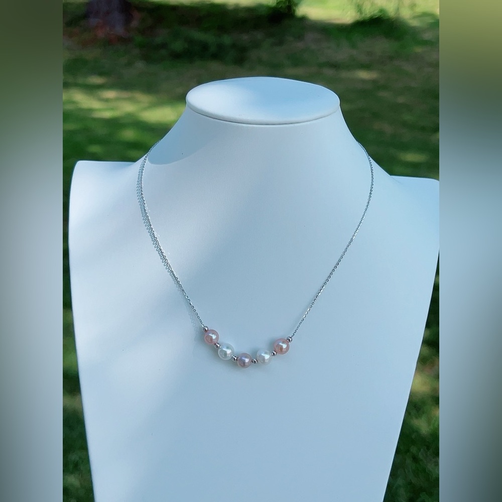 M7 Handmade S925 Freshwater Pearl Necklace two way wearing - Picture 1 of 7